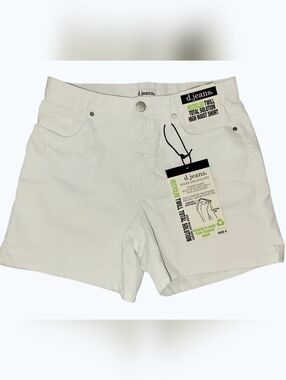 d.jeans White High Waist Twill Shorts 4.5" Inseam Size 8 NWT